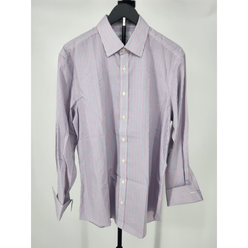 Charles Tyrwhitt Mens 16.5 33 Slim Fit Non Iron French Cuff Check Dress Shirt